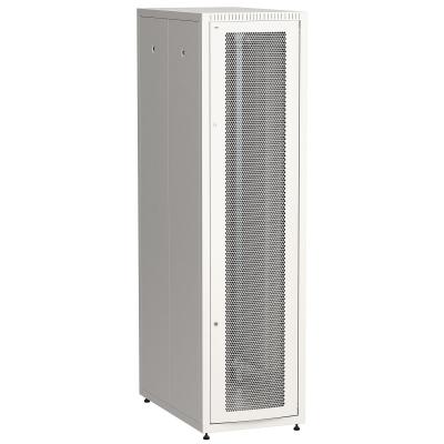 Шкаф серверный напольный ITK LINEA E, IP20, 42U, 2000х600х1000 мм (ВхШхГ), дверь: перфорация, боковая панель: сплошная съемная, разборный, цвет: серый