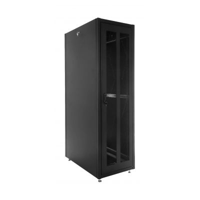 Шкаф серверный напольный ЦМО ШТК-Э, IP20, 42U, 1987х600х600 мм (ВхШхГ), дверь: перфорация, боковая панель: сплошная, разборный, цвет: чёрный
