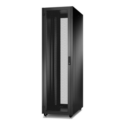 Шкаф серверный напольный Eurolan N2000, IP20, 42U, 2010х600х800 мм (ВхШхГ), дверь: перфорация, боковая панель: сплошная съемная, разборный, чёрный