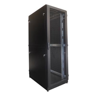 Шкаф серверный напольный ЦМО ШТК-М, IP20, 42U, 2030х600х1200 мм (ВхШхГ), дверь: перфорация, боковая панель: сплошная, цвет: чёрный