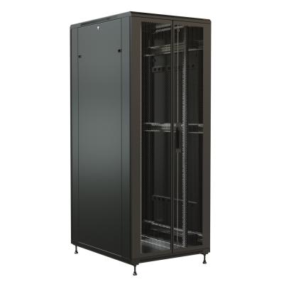 Шкаф серверный напольный WRline TT, IP20, 42U, 2055х800х600 мм (ВхШхГ), дверь: двойная распашная, перфорация, боковая панель: сплошная, разборный, цве
