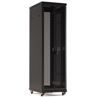 Шкаф серверный напольный Hyperline TTR, IP20, 42U, 2055х800х1000 мм (ВхШхГ), дверь: двойная распашная, перфорация, боковая панель: сплошная съемная, р